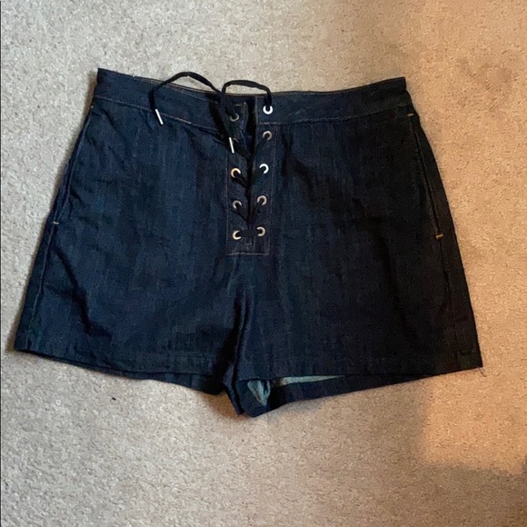 Rag & Bone Lace up Denim Shorts - Picture 4 of 5